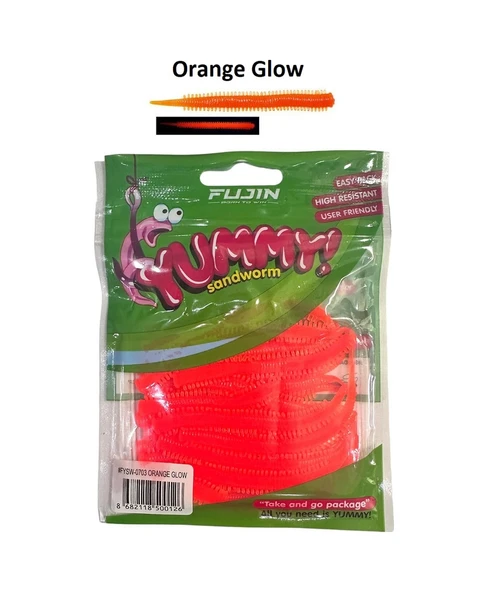 Fujin Yummy Sandworm 7cm Lrf Silikonu 20'li Orange Glow Orange Glow ürün görseli