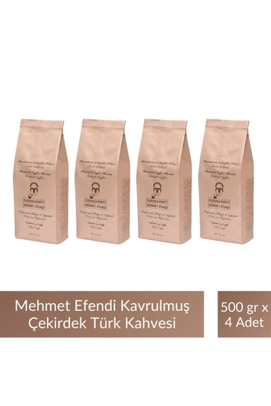Mehmet Efendi Kavrulmuş Çekirdek Türk Kahve 500 gr x 4 Adet - Resim 4