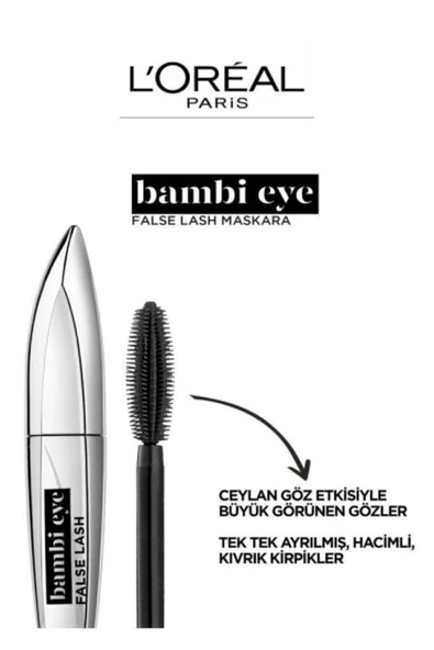 L'Oreal Paris Super Bambi Eye Ceylan Göz Etkili Süper Siyah Maskara 30175792 - 2