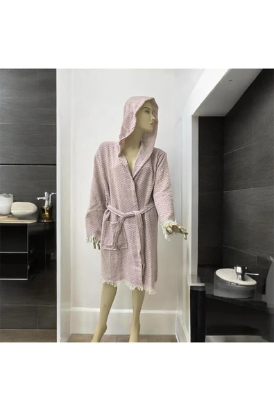 MYSOFTHOME Mysoft Home Peştemal Kapüşonlu Bornoz - 2