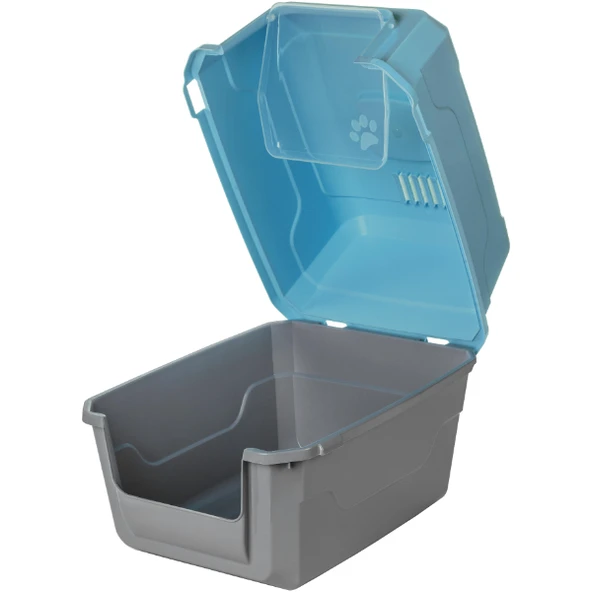 Periboia Mikopet Deluxe Mavi Kapalı Kedi Tuvaleti - 2