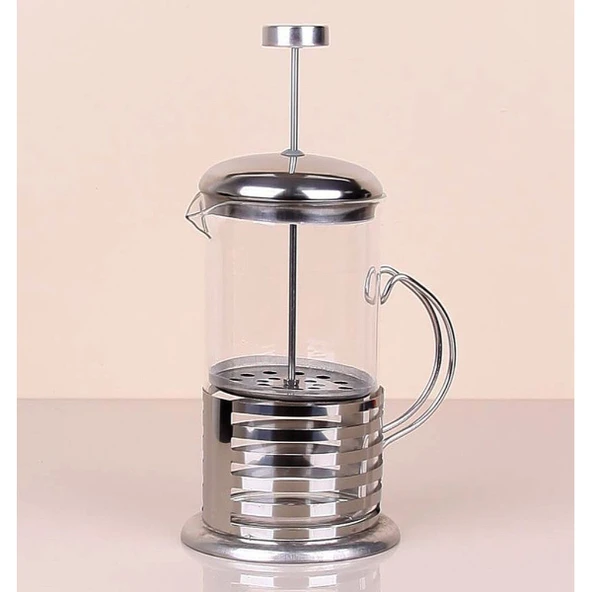 Periboia Çelik Kulplu Cam French Press - 350 ml - 2