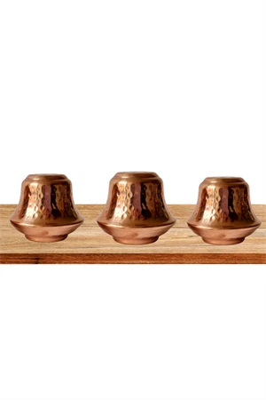 Gaziantep El İşçiliği Bakır Tuzluk 3'lü Set ürün görseli 1