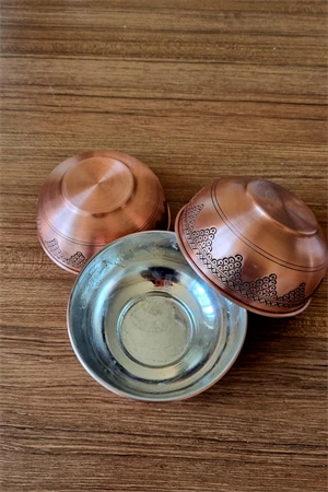 İşlemeli Bakır Çorba,Salata,Ayran Kasesi - 2