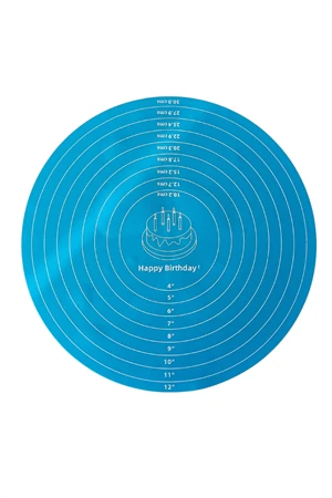 Yuvarlak Yapışmaz Premium Kalite Ölçülü Silikon Hamur Açma Matı 30cm /kek Pasta Pişirme Kağıdı İşlevli - 2