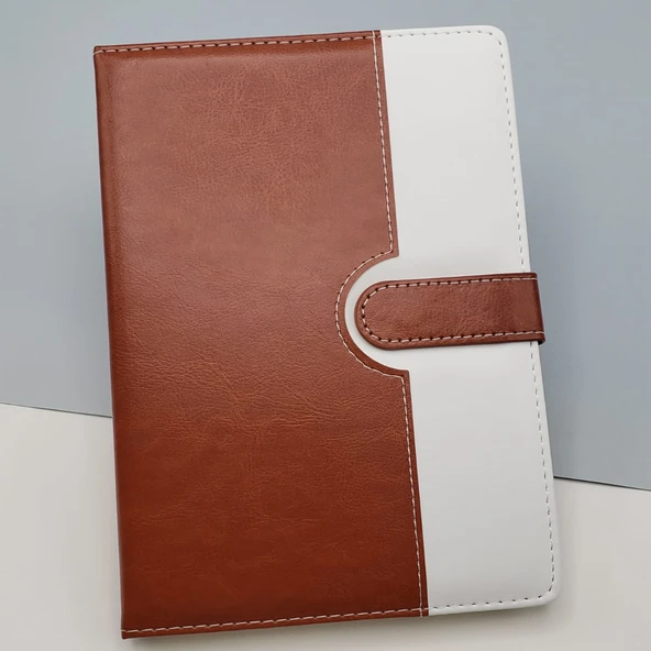 Periboia Tarihsiz Ajanda Defter Kahverengi Beyaz Renk