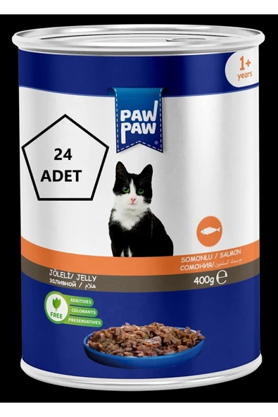 paw paw Somonlu Kedi Konserve 400gr 24'lü