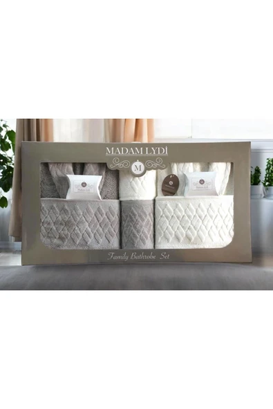 MYSOFTHOME Aile Bornoz Seti Premium 8 Parça - 5