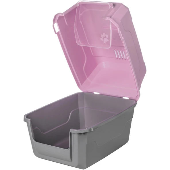 Periboia Mikopet Deluxe Pembe Kapalı Kedi Tuvaleti - 2