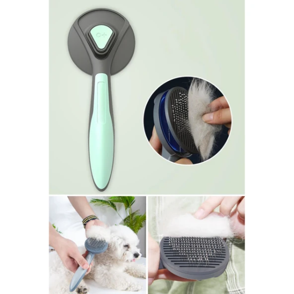 Periboia Otomatik Tuşlu Kendini Temizleyen Kedi Köpek Tarağı - 3