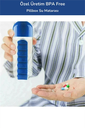 Pratik İlaç Kutusu Su Matara Sızdırmaz Akıtmaz Şişe,Suluk Hazneli Fonksiyonel Kolay Taşınabilir ürün görseli 1