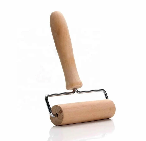 Ahşap Saplı Rulo Merdane, Oklava, Ahşap Spatula, Pürüzsüz Oklava Pizza Börek Açma - Resim 5