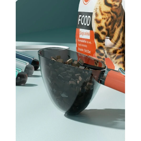 Periboia Klipsli Ölçekli Kedi Köpek Mama Küreği