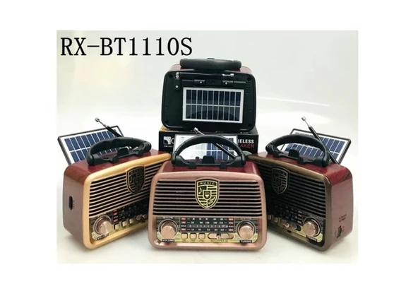 Powerdex RX-BT1110S Retro Radyo Solar Enerjili, Bluetooth, Usb, Fm/am/sw Kahverengi