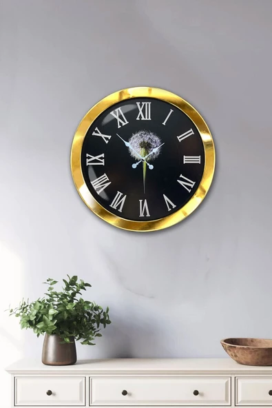 Kasva Concept Hediyelik 36 Cm Gold Metal Romen Klasik Duvar Saati