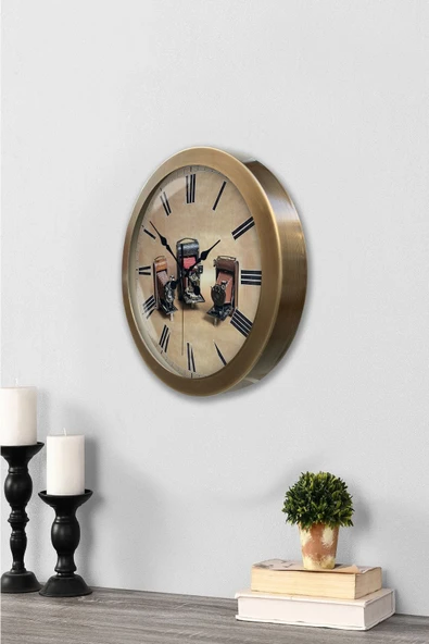 Kasva Concept Eskitme Metal Fotoğraf Makinası Duvar Saati 36 Cm - 3