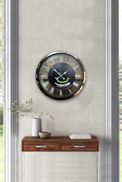 Kasva Concept Hediyelik 40 Cm Krom Metal Mutfak Duvar Saati