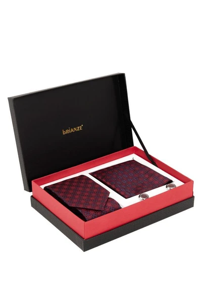 Brianze Bakır Desenli Kravat Mendil ve Kol Düğmesi Hediyelik Set ürün görseli 1