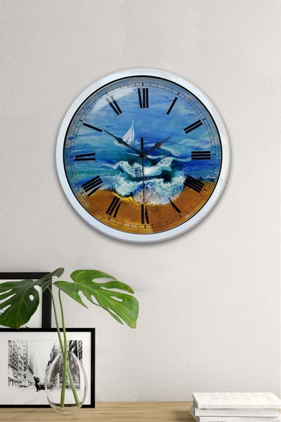 Kasva Concept Hediyelik 40 Cm Beyaz Metal Dekoratif Duvar Saati