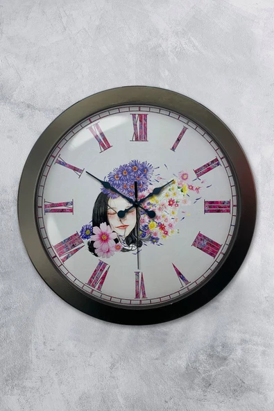 Kasva Concept Hediyelik 36 Cm Siyah Metal Güzellik Duvar Saati