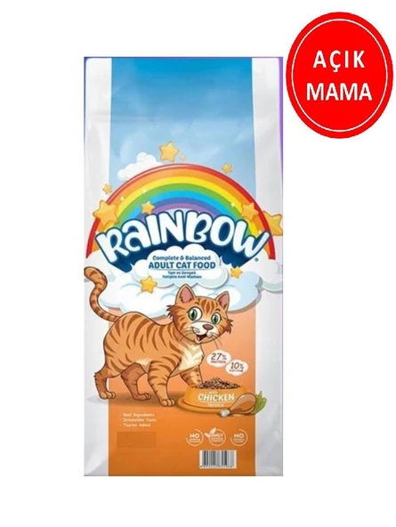 Rainbow Tavuklu Yetişkin Kedi Maması 1 Kg AÇIK