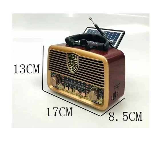 Powerdex RX-BT1110S Retro Radyo Solar Enerjili, Bluetooth, Usb, Fm/am/sw Kahverengi - 3