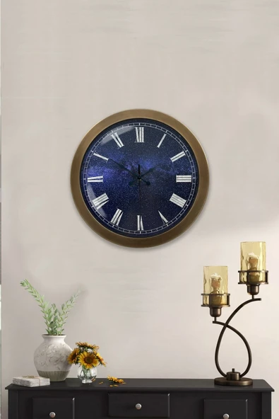 Kasva Concept 36 Cm Eskitme Metal New Blue Duvar Saati
