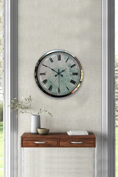 Kasva Concept 40 Cm Krom Metal Roma Rakamlı Duvar Saati