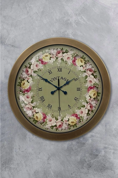 Kasva Concept 36 Cm Eskitme Metal Vintage Duvar Saati