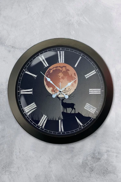 Kasva Concept 36 Cm Siyah Metal Gün Batımı Duvar Saati