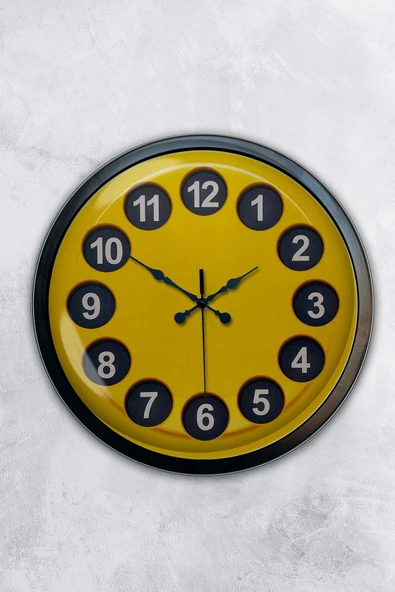 Kasva Concept 40 Cm Siyah Metal Eski Telefon Duvar Saati