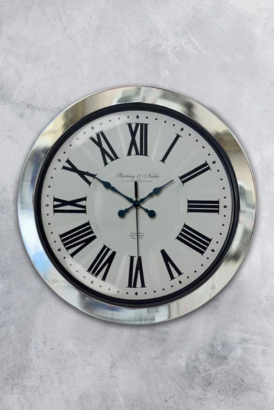 Kasva Concept Hediyelik 36 Cm Krom Metal Antique Duvar Saati