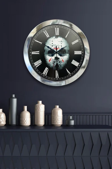 Kasva Concept Hediyelik 36 Cm Krom Metal Korsan Duvar Saati