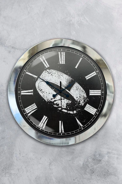 Kasva Concept Hediyelik 36 Cm Krom Metal Yüzük Duvar Saati