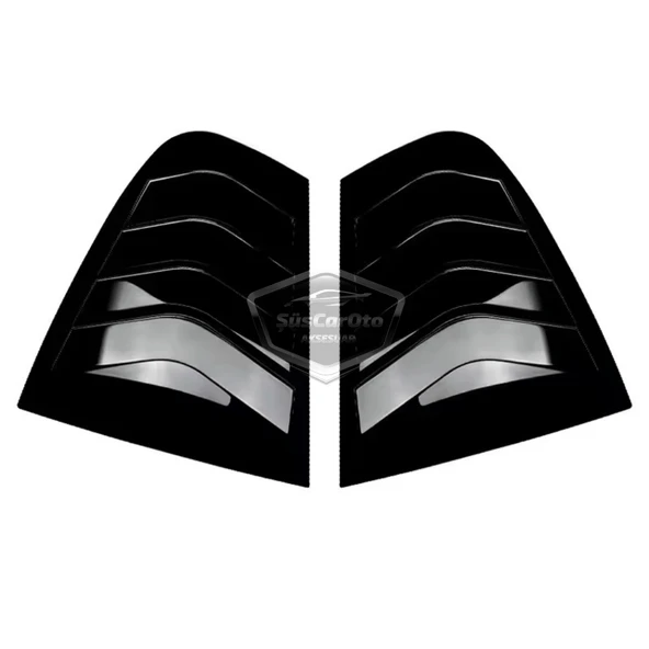 Bmw 3 Serisi F30 2012-2018 Uyumlu Kelebek Cam Izgarası Kelebek Cam Vizörü İthal Havalandırma Sağ Sol Takım Parlak Siyah 1.Sınıf - 5