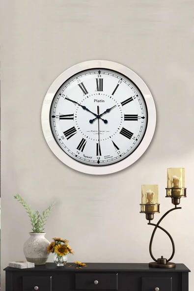Kasva Concept Hediyelik 36 Cm Beyaz Metal Roma Rakamlı Duvar Saati