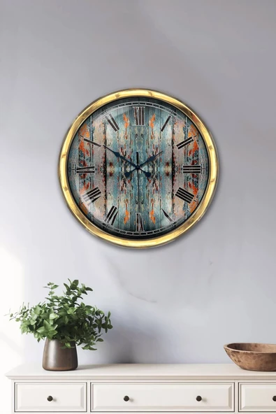 Kasva Concept Hediyelik 40 Cm Gold Metal Alacalı Duvar Saati