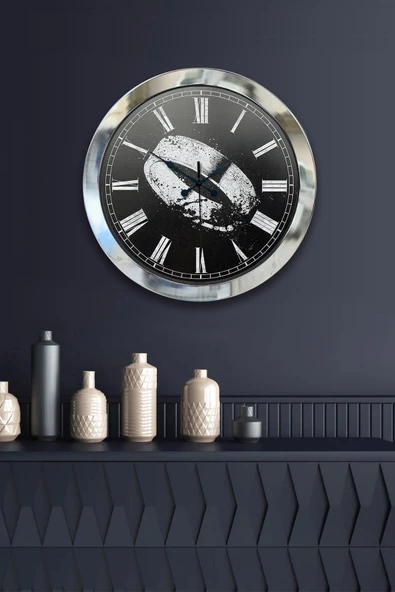 Kasva Concept Hediyelik 36 Cm Krom Metal Yüzük Duvar Saati - 2
