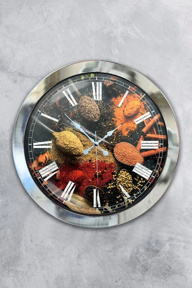 Kasva Concept Hediyelik 36 Cm Krom Metal Kitchen Duvar Saati