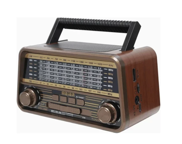 Powerdex M-1940BT Radyo, Tf Kart ve Mp3 Oynatıcı, Şarj Edilebilir Hoparlörler Bluetooth Retro Tasarım Bluetooth Grey - 2