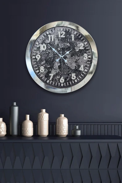 Kasva Concept Hediyelik 36 Cm Krom Metal Kreter Duvar Saati - 2