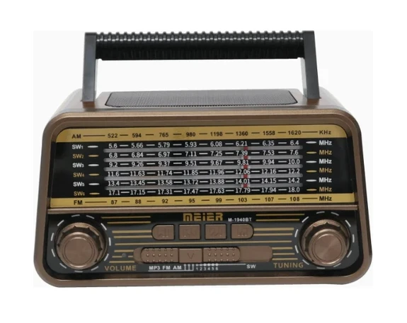Powerdex M-1940BT Radyo, Tf Kart ve Mp3 Oynatıcı, Şarj Edilebilir Hoparlörler Bluetooth Retro Tasarım Bluetooth Grey