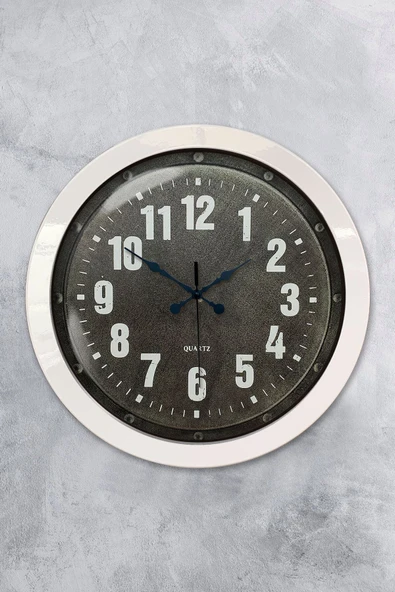 Kasva Concept Hediyelik 36 Cm Beyaz Metal Metal Duvar Saati