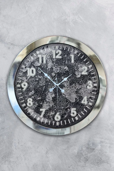 Kasva Concept Hediyelik 36 Cm Krom Metal Kreter Duvar Saati - 1