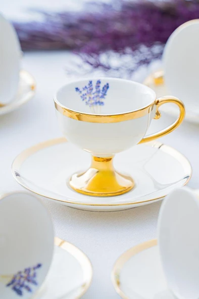 Acar HXF-05176 Miranda Gold Krem 6lı Kahve Fincan Takımı - 2