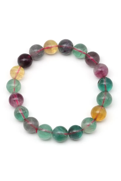 Florit Doğal Taş Bileklik 10 mm Küre Kesim - Resim 2