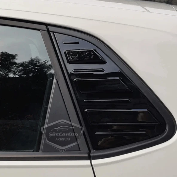 Vw Polo MK6 2018 Sonrası Uyumlu Kelebek Cam Izgarası Kelebek Cam Vizörü İthal Havalandırma Sağ Sol Takım Parlak Siyah 1.Sınıf - 8