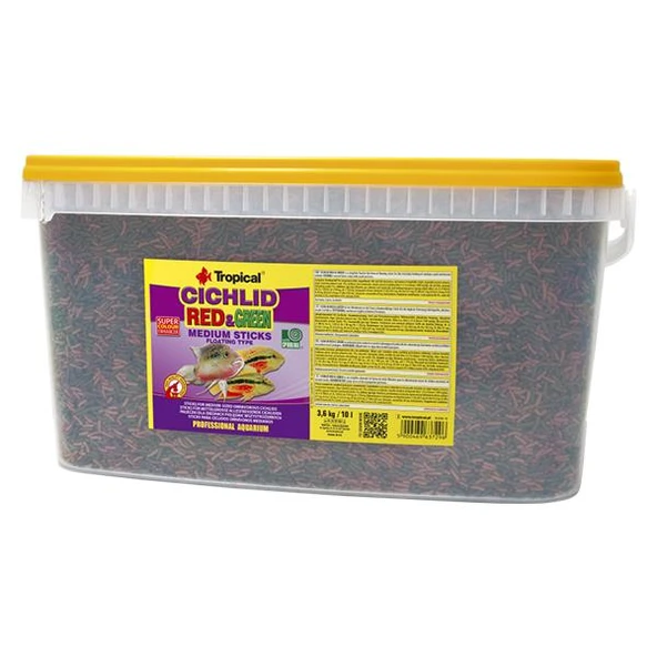 Tropical Cichlid Red Green Medium Sticks 10Lt 3,6Kg