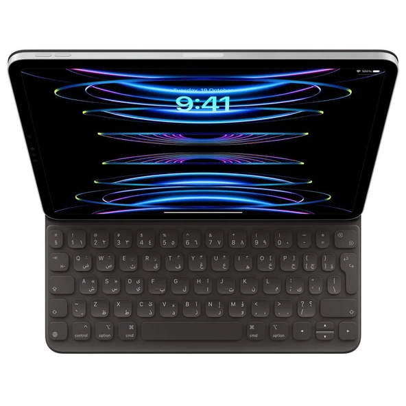 Apple 11 inç iPad Pro (4. nesil) ve 11 inç iPad Air (M2) için Smart Keyboard Folio - Arapça MXNK2AT/A