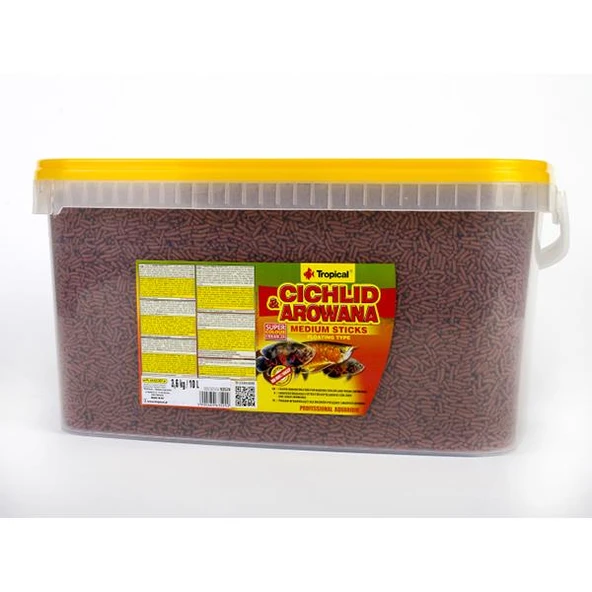 Tropical Cichlid Arowana Medium Sticks 10Lt 3,6Kg